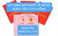 Bộ Tài nguyên và Môi trường đề nghị sổ đỏ ghi tên cả 2 vợ chồng